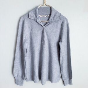 Soft Surroundings Meria snap tunic sweater grey size small